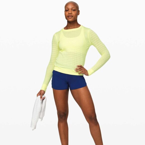 RARE Lululemon Run Relaxed Laser Cut Long Sleeve Neon Green 6 NWOT - Picture 6 of 12